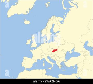 Lageplan der SLOWAKISCHEN REPUBLIK, EUROPA Stock Vektor