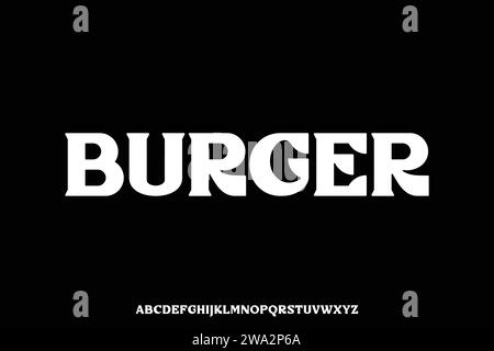 Auffällige dekorative Retro-Schrift-Vektor im Alphabet-Stil. Burger-Typografie Stock Vektor