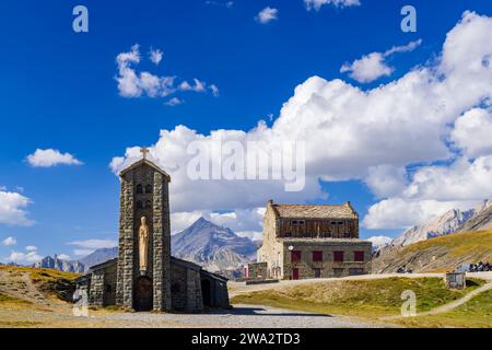 Chapelle Notre-Dame de l'Iseran oder Notre-Dame-de-Toute-Prudence, Col de l'Iseran, Savoy, Frankreich Stockfoto