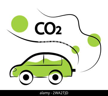 Die Maschine belastet die Umwelt. Auspuff Stock Vektor