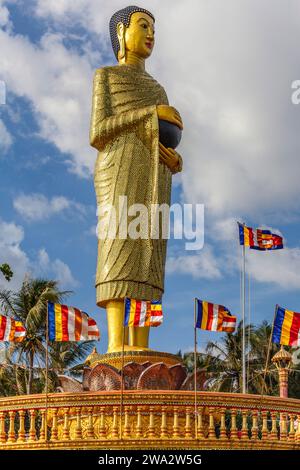 Gigantische goldene Buddha-Statue am Ufer des Tonle SAP Sees, Kambodscha Stockfoto