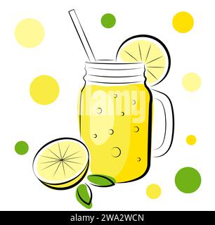 Limonade auf weißem Hintergrund Stock Vektor
