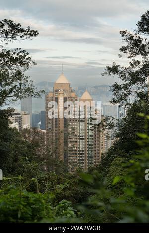 Mid-Levels ist ein wohlhabendes Wohngebiet auf Hong Kong Island in Hong Kong Stockfoto