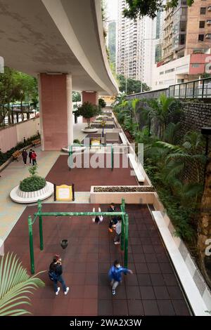 Mid-Levels ist ein wohlhabendes Wohngebiet auf Hong Kong Island in Hong Kong Stockfoto