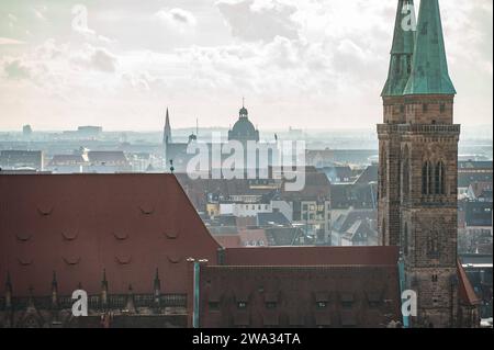 Stadtansicht / Panorama von der Kaiserburg *** Stadtansicht Panorama vom Kaiserschloss Stockfoto