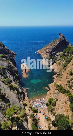 Drohnenfoto Figuerolles Cove La Ciotat Frankreich Europa Stockfoto