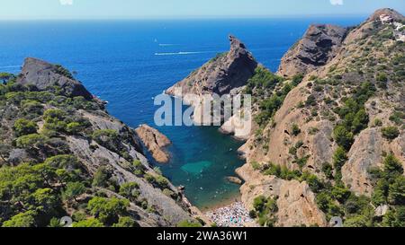 Drohnenfoto Figuerolles Cove La Ciotat Frankreich Europa Stockfoto