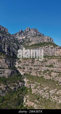 Drohnenfoto Montserrat Barcelona Spanien Europa Stockfoto