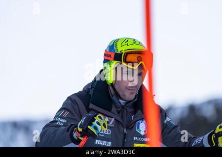 Gröden, Italien 16. Dezember 2023, Innerhofer Christof von Italien während der Vorabkontrolle der Saslong-Strecke für den Audi FIS Alpine Ski wo Stockfoto