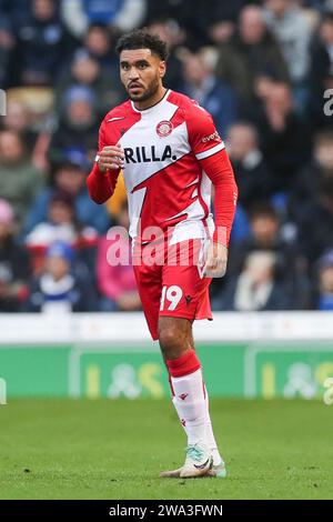 Portsmouth, Großbritannien. Januar 2024. Stevenage Stürmer Jamie Reid (19) während des Spiels Portsmouth FC gegen Stevenage FC SKY Bet EFL League One in Fratton Park, Portsmouth, England, Großbritannien am 1. Januar 2024 Credit: Every Second Media/Alamy Live News Stockfoto