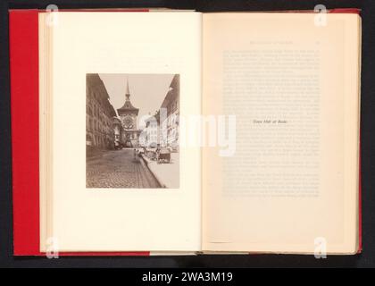 Ansicht des Zytglogges in Bern, Anonym, um 1879 - um 1889 Foto Bern fotografischer Trägeralbumen Druckturm, Uhrturm  monumentale Verzierung. Handwagen Zytglogge Stockfoto