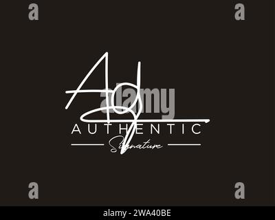 Vektor für DIE Signature-Logo-Vorlage DER WERBUNG. Stock Vektor