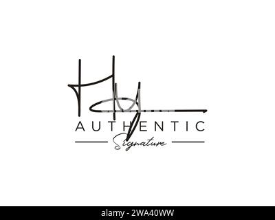 HU Signature Logo Template Vector (Vorlagenvektor für HU-Signatur) Stock Vektor