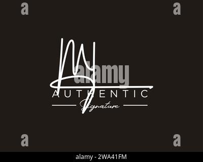 VORLAGENVEKTOR FÜR DAS ML-Signature-Logo. Stock Vektor