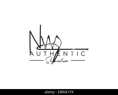 Vektor für die Vorlage für das NW-Signature-Logo. Stock Vektor