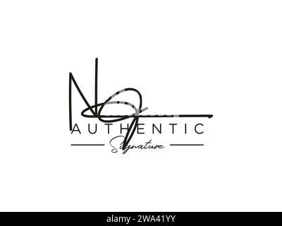 KEIN Vektor für Signature-Logo-Vorlage. Stock Vektor