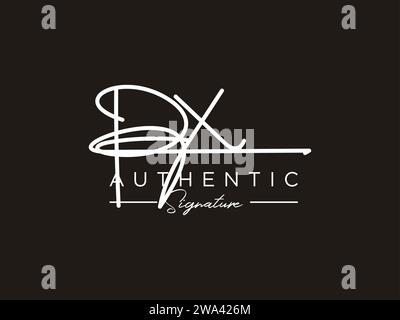 VEKTOR der VORLAGE FÜR DAS PX-Signature-Logo. Stock Vektor