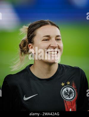 Barbara Dunst während des Spiels der UEFA Women Champions League 23/24 zwischen SL Benfica und Eintracht Frankfurt im Estadio da Luz, Lissabon, Portugal. (Maciej Ro Stockfoto