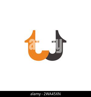 Buchstabe TW einfacher bunter Schatten einfacher Logo-Vektor Stock Vektor