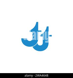 Letter JJ einfacher Logovektor mit verknüpfter Schriftart Stock Vektor