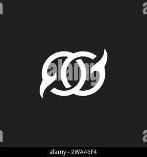 Buchstaben oder verknüpfte Kreise Kurven überlappen den Logo-Vektor Stock Vektor