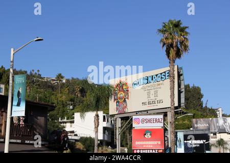 Guns N Roses The Black Keys Billboard Sunset Strip Hollywood Los Angeles Stockfoto Stockfoto