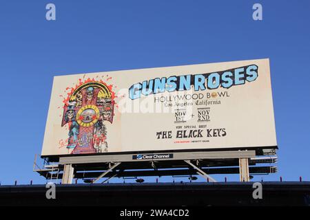 Guns N Roses The Black Keys Billboard Sunset Strip Hollywood Los Angeles Stockfoto Stockfoto