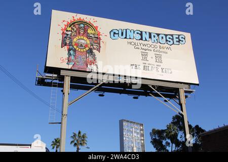 Guns N Roses The Black Keys Billboard Sunset Strip Hollywood Los Angeles Stockfoto Stockfoto