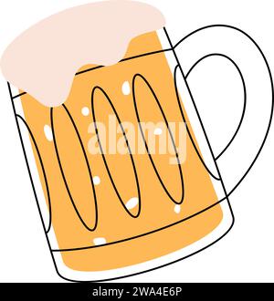 Bierkrug. Bier-Pub-Produkt. Brauprozess, Produktionselement Brauerei Fabrik. Vektorabbildung Stock Vektor