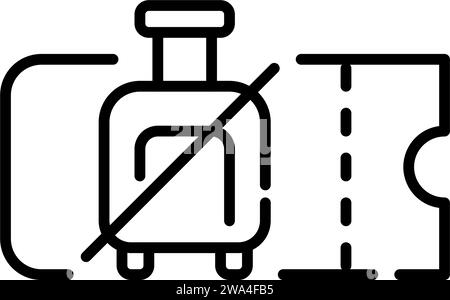 Günstiges Flugticket ohne Gepäck. Pixelperfekter, bearbeitbarer Kontur Stock Vektor