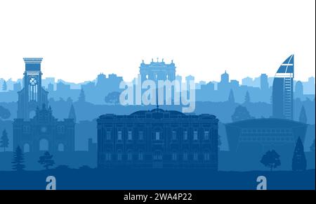 Uruguay berühmte Wahrzeichen durch Silhouette Stil, Vektor Illustration Stock Vektor