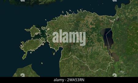 Estland skizzierte auf einer Satellitenkarte mit niedriger Auflösung Stockfoto