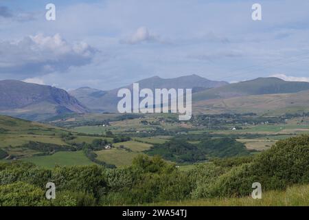 Snowdon-Gebirge von der Halbinsel Llyn Stockfoto