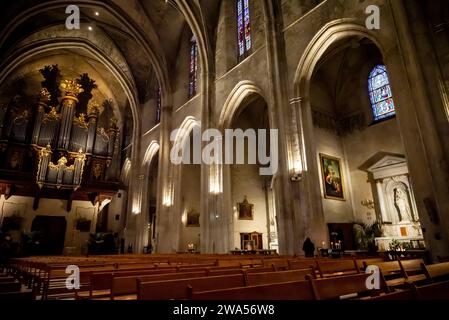 Kathedrale von Montpellier, Cathédrale Saint-Pierre, römisch-katholische Kirche St. Peter, im gotischen Stil erbaut, Montpellier, Departme Herault Stockfoto