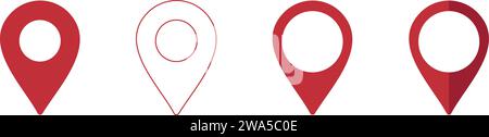 Symbol für Positionsstift. Markierung für Stiftplatzierung zuordnen. Positionssymbol. Stock Vektor