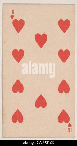 Ten of Hearts aus der Serie Transparent Playing Cards (N220), herausgegeben von Kinney Bros. 1963 von Kinney Brothers Tobacco Company Stockfoto