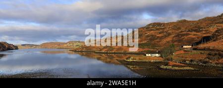 Blick auf Loch Inchard, das nördlichste Meeresloch, vom Dorf Rhiconich, Sutherland, Nordwest Schottland, Großbritannien Stockfoto