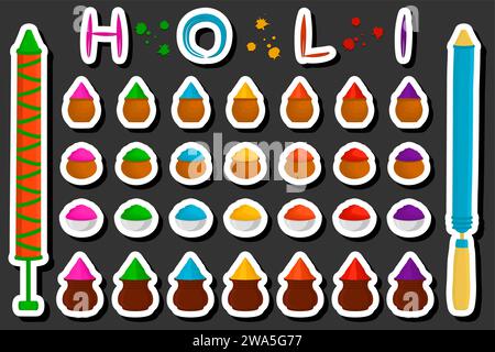 Schöne Farbillustration zum Thema der Feier des Jahresfeiertags Holi Stock Vektor