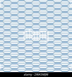 Das geometrische Muster mit Wellen, Streifen. Nahtloser Vektorhintergrund. Blaues und weißes Ornament Stock Vektor