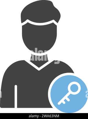 Vektorbild des Symbols der Schlüsselperson. Stock Vektor