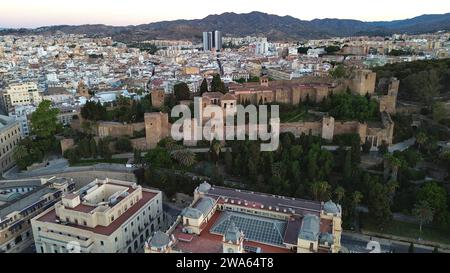 Drohnenfoto Alcazaba malaga Spanien Europa Stockfoto