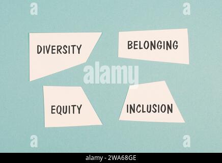 Vielfalt, Gerechtigkeit, Zugehörigkeit und Inklusion, Menschenrechte, Fairness und Respekt, keine Diskriminierung und Rassismus, Multikultur und Behinderungen Stockfoto