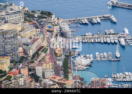 Monte Carlo, Monaco. 8. November 2019: Panoramablick auf Port Herkules und La Condamine. Quelle: Vuk Valcic/Alamy Stockfoto