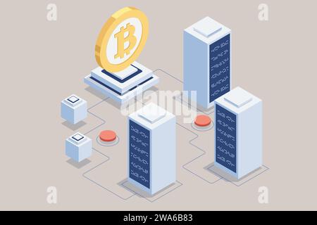 Isometrisches Expertenteam für Datenanalyse, Geschäftsstatistik, Management, Consulting, Marketing. Stock Vektor