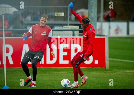 KÖLN - 2. JANUAR 2024: JUSTIN DIEHL, Praxis des 1. FC Köln in Geissbockheim - Clubhaus des 1. FC Köln in Geissbockheim - Clubhaus des 1. Stockfoto