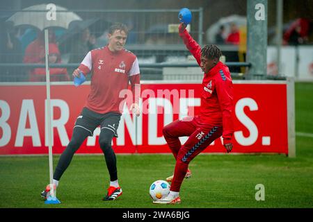 KÖLN - 2. JANUAR 2024: JUSTIN DIEHL, Praxis des 1. FC Köln in Geissbockheim - Clubhaus des 1. FC Köln in Geissbockheim - Clubhaus des 1. Stockfoto