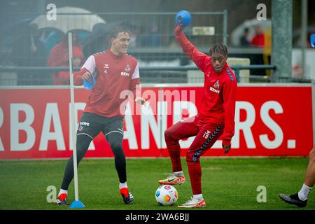 KÖLN - 2. JANUAR 2024: JUSTIN DIEHL, Praxis des 1. FC Köln in Geissbockheim - Clubhaus des 1. FC Köln in Geissbockheim - Clubhaus des 1. Stockfoto