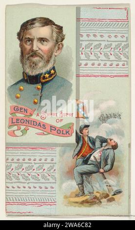 A Short History: General Leonidas Polk, aus der Geschichte der Generäle-Serie (N114) von W. Duke, Sons & Co. Zur Förderung von Honest Long Cut Smoking and Chewing Tobacco 1963 von W. Duke, Sons & Co. Stockfoto