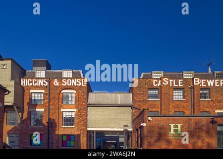 Castle Lane, Bedford, Bedfordshire, England, Großbritannien - das Higgins Museum & Art Gallery in den Gebäuden der ehemaligen Castle Brewery Stockfoto