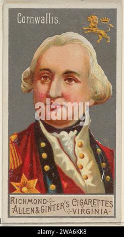 Charles Cornwallis, aus der Serie Great Generals (N15) für Allen & Ginter Zigaretten Brands 1963 von Allen & Ginter Stockfoto